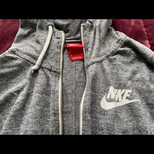 Grey Nike Zip Up Hoodie